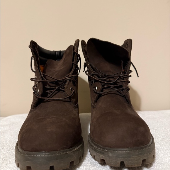 Timberland Men's Dark Chocolate Brown Nubuck Boots Sz M 8.5 / Wm 10. Very Good - Picture 5 of 5